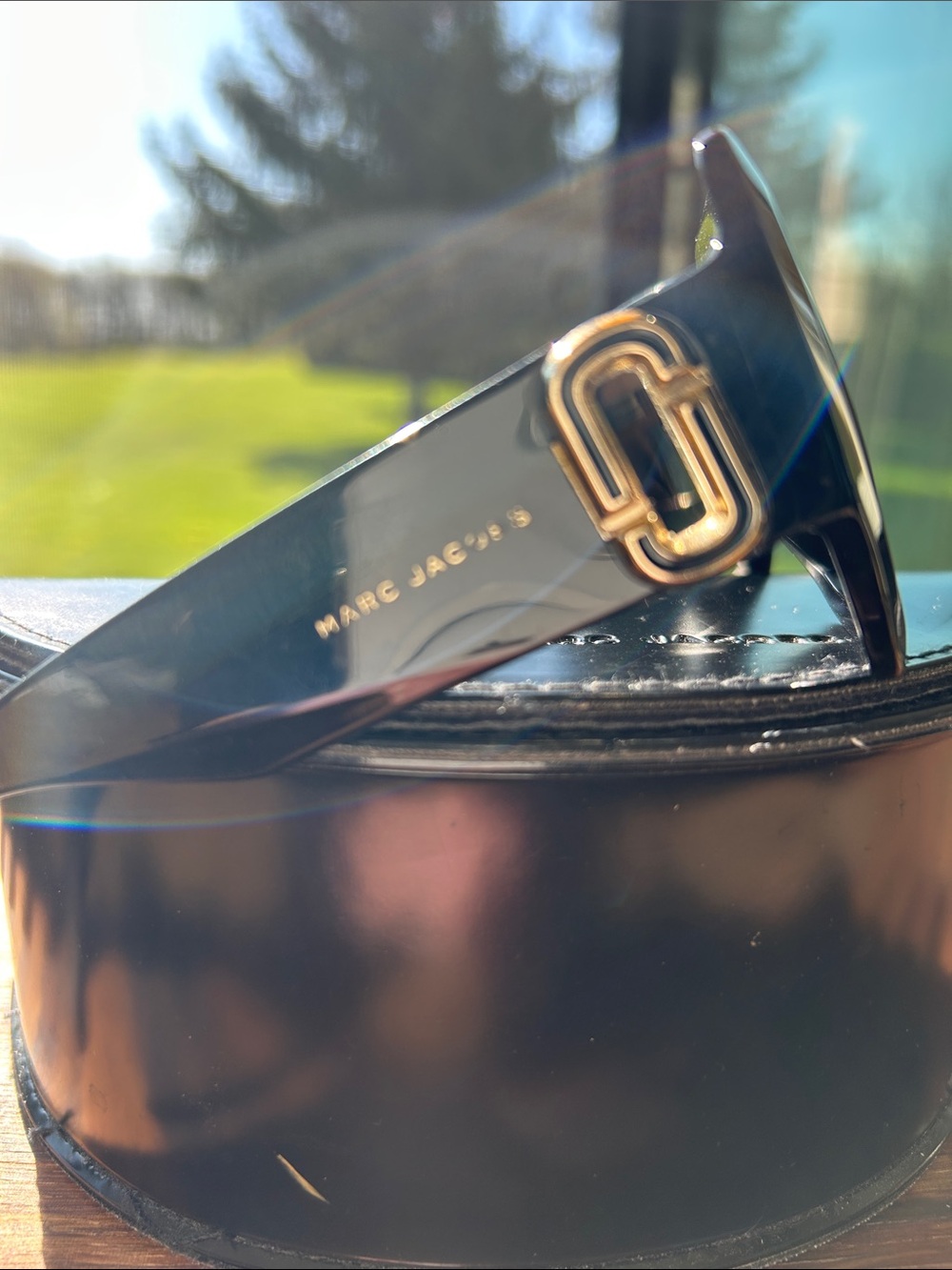 Marc by Marc Jacobs Glossy Black Oversized Square Sunglasses - Picture 5 of 9